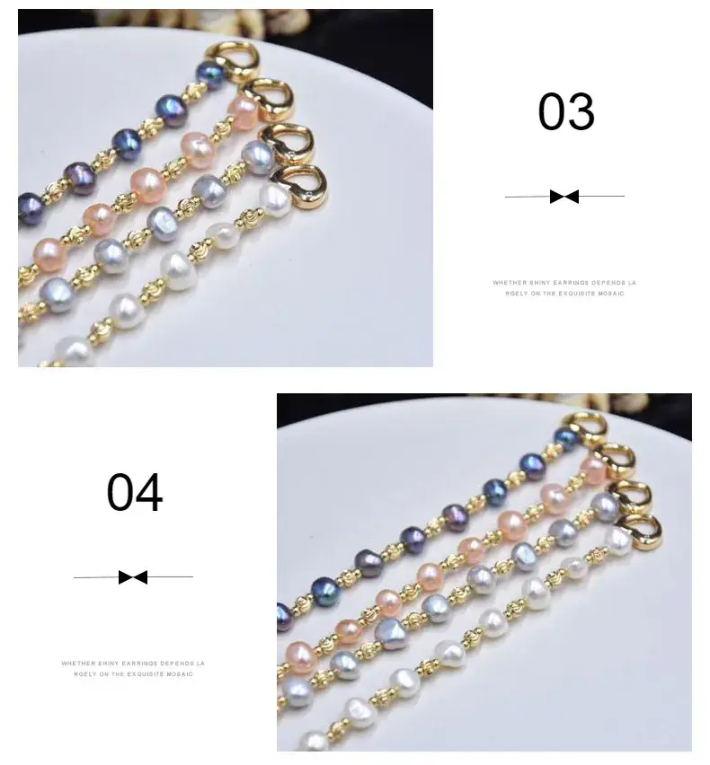 Baroque Pearl Bracelet Two Sides Light Irregular Gold Plated — feature 5