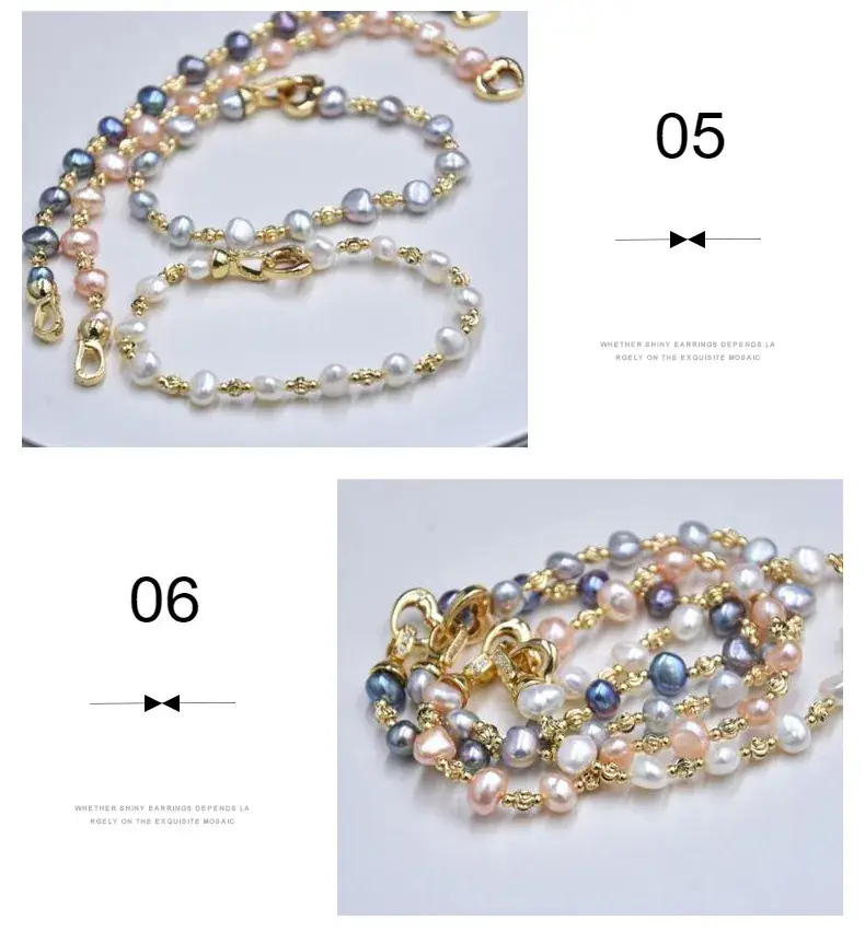 Baroque Pearl Bracelet Two Sides Light Irregular Gold Plated — feature 6