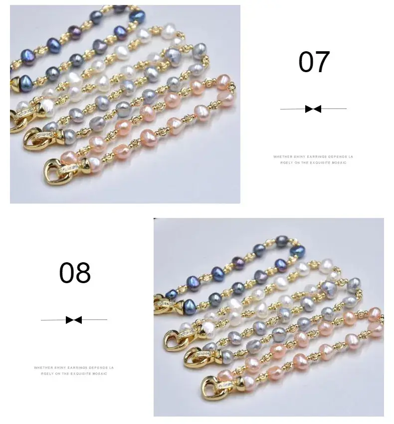 Baroque Pearl Bracelet Two Sides Light Irregular Gold Plated — feature 7
