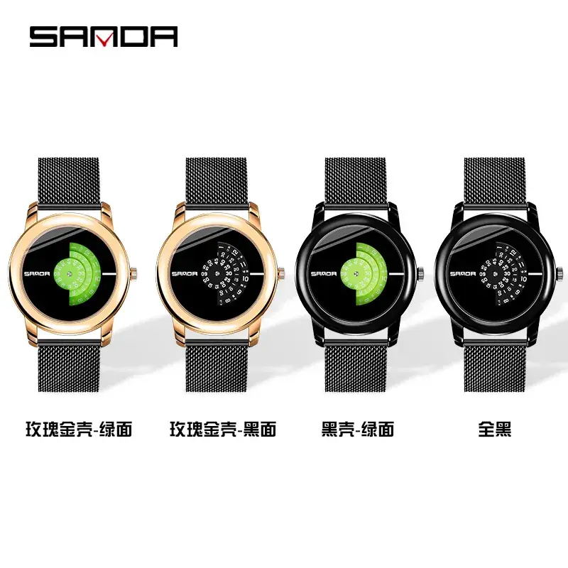 Waterproof Men's Quartz Watch Black Mesh Band - Image 6