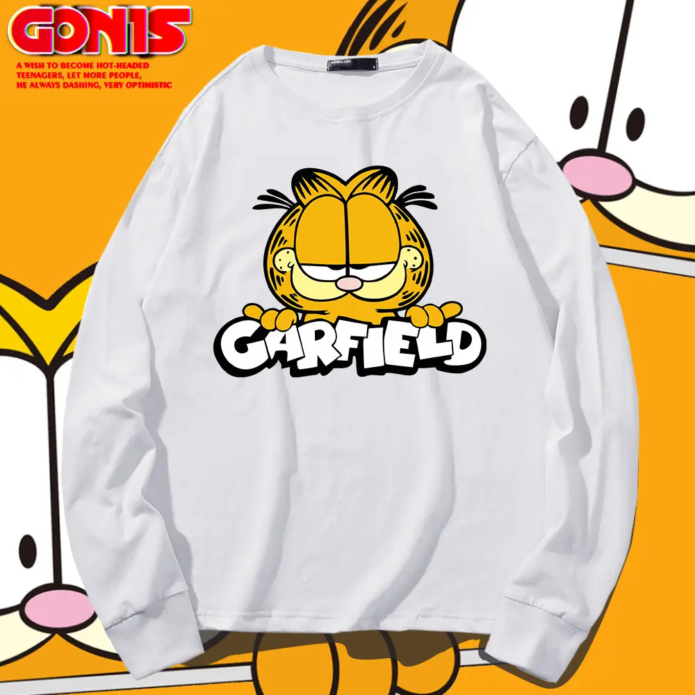 Men's Garfield Graphic Sweatshirt White Cotton - Image 10