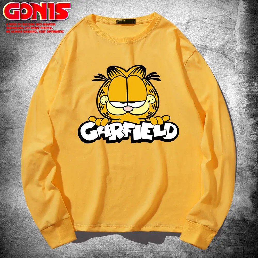 Men's Garfield Graphic Sweatshirt White Cotton - Image 3