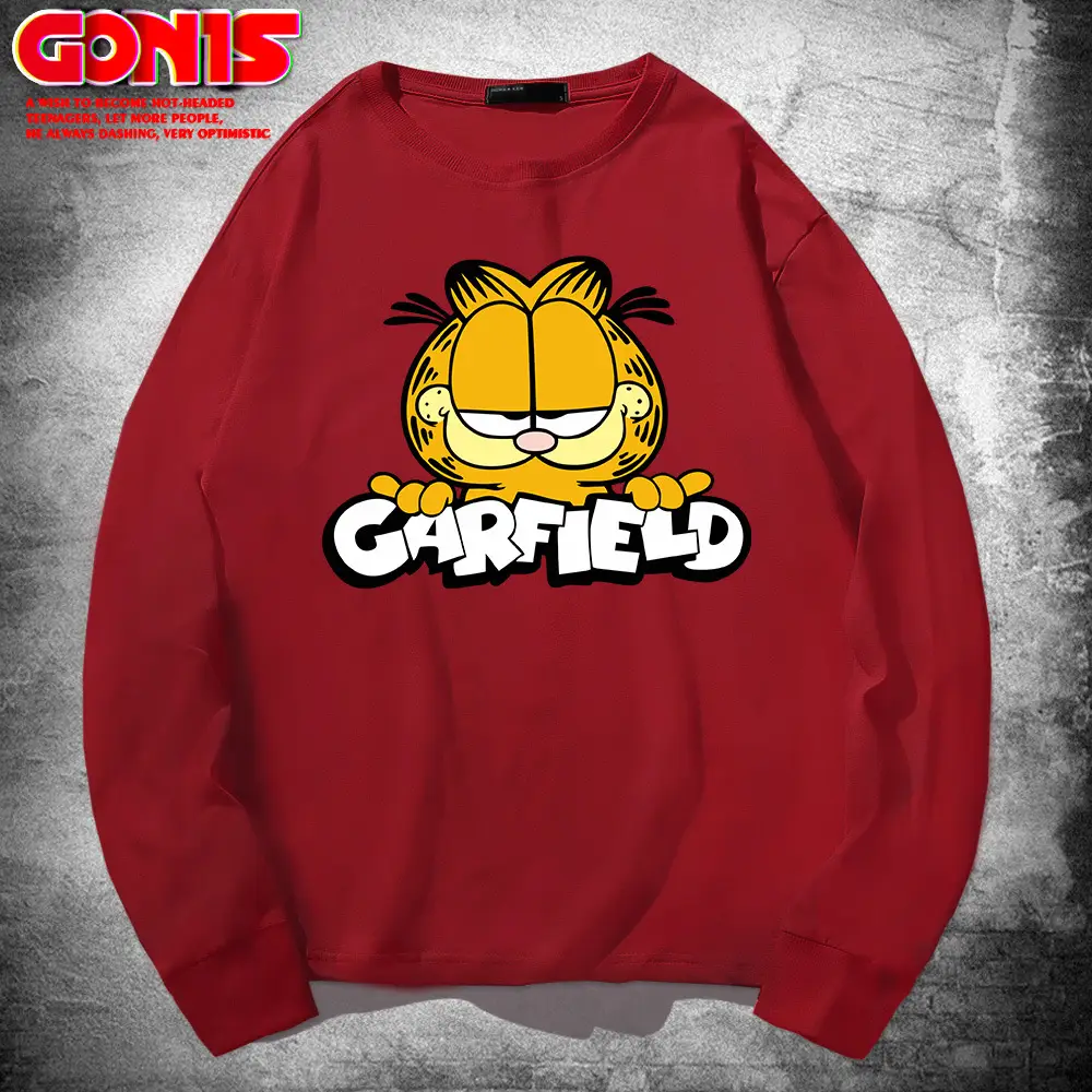 Men's Garfield Graphic Sweatshirt White Cotton - Image 4