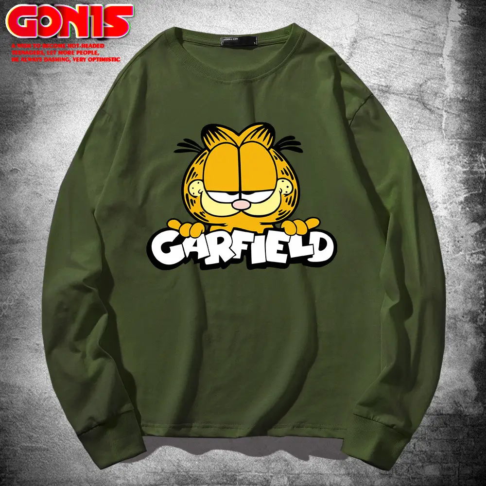 Men's Garfield Graphic Sweatshirt White Cotton - Image 6