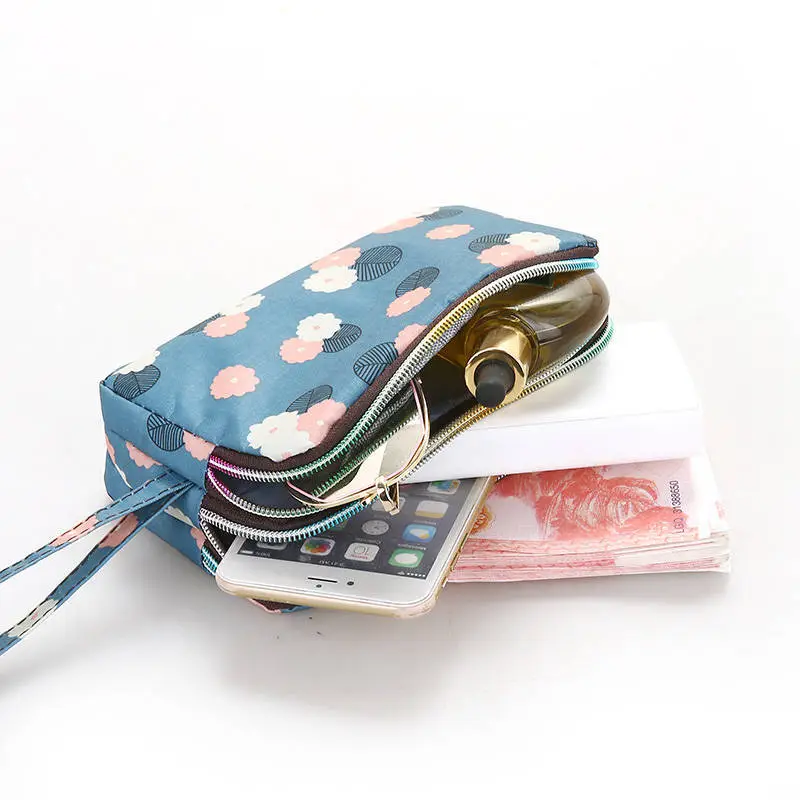 Clutch Bag for Women 2025 New Korean Style Coin Purse Large Capacity Three-Layer Zipper Long Phone Bag Clutch Wallet Pouch
