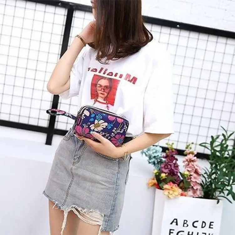 Clutch Bag for Women 2025 New Korean Style Coin Purse Large Capacity Three-Layer Zipper Long Phone Bag Clutch Wallet Pouch