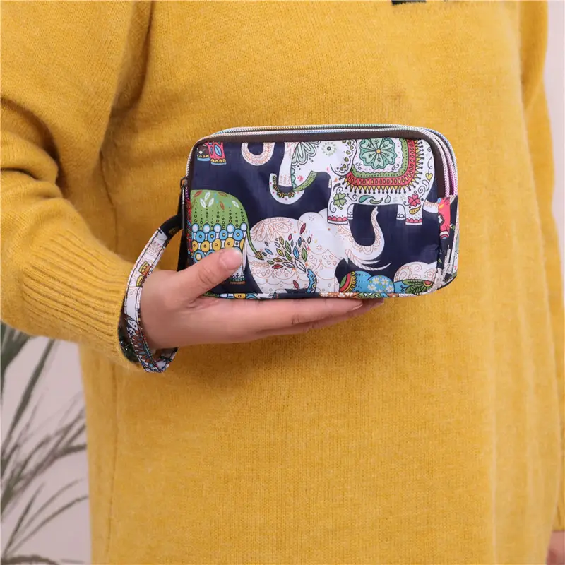 Clutch Bag for Women 2025 New Korean Style Coin Purse Large Capacity Three-Layer Zipper Long Phone Bag Clutch Wallet Pouch