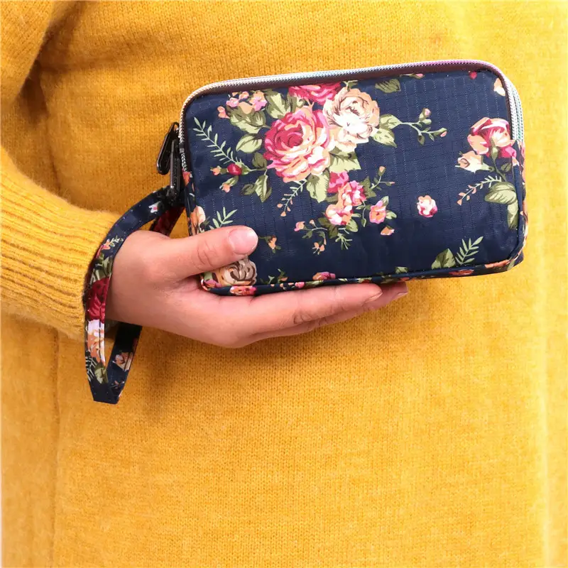 Clutch Bag for Women 2025 New Korean Style Coin Purse Large Capacity Three-Layer Zipper Long Phone Bag Clutch Wallet Pouch