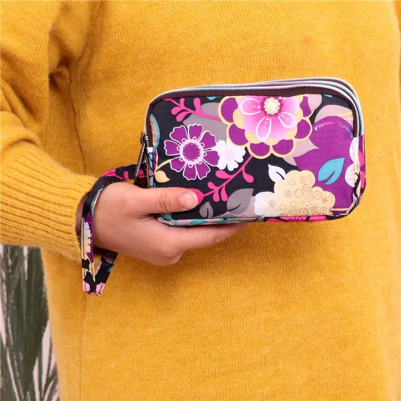 Clutch Bag for Women 2025 New Korean Style Coin Purse Large Capacity Three-Layer Zipper Long Phone Bag Clutch Wallet Pouch