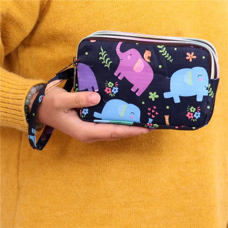Clutch Bag for Women 2025 New Korean Style Coin Purse Large Capacity Three-Layer Zipper Long Phone Bag Clutch Wallet Pouch