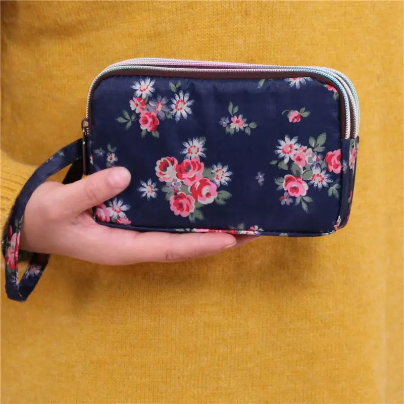 Clutch Bag for Women 2025 New Korean Style Coin Purse Large Capacity Three-Layer Zipper Long Phone Bag Clutch Wallet Pouch