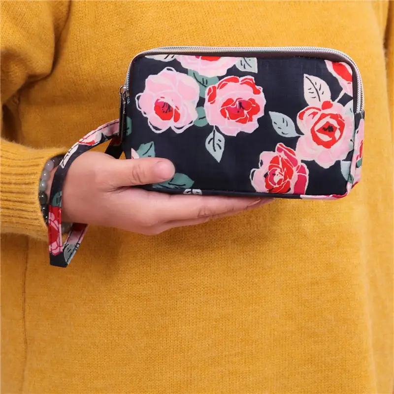 Clutch Bag for Women 2025 New Korean Style Coin Purse Large Capacity Three-Layer Zipper Long Phone Bag Clutch Wallet Pouch