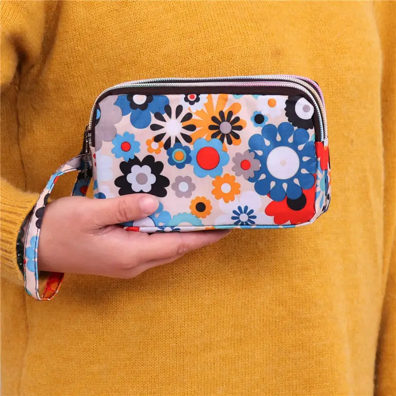 Clutch Bag for Women 2025 New Korean Style Coin Purse Large Capacity Three-Layer Zipper Long Phone Bag Clutch Wallet Pouch
