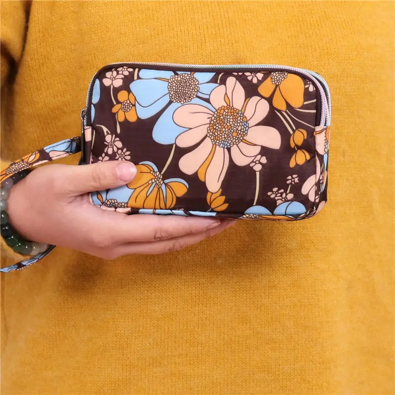 Clutch Bag for Women 2025 New Korean Style Coin Purse Large Capacity Three-Layer Zipper Long Phone Bag Clutch Wallet Pouch