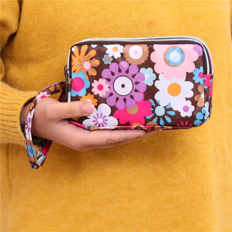 Clutch Bag for Women 2025 New Korean Style Coin Purse Large Capacity Three-Layer Zipper Long Phone Bag Clutch Wallet Pouch