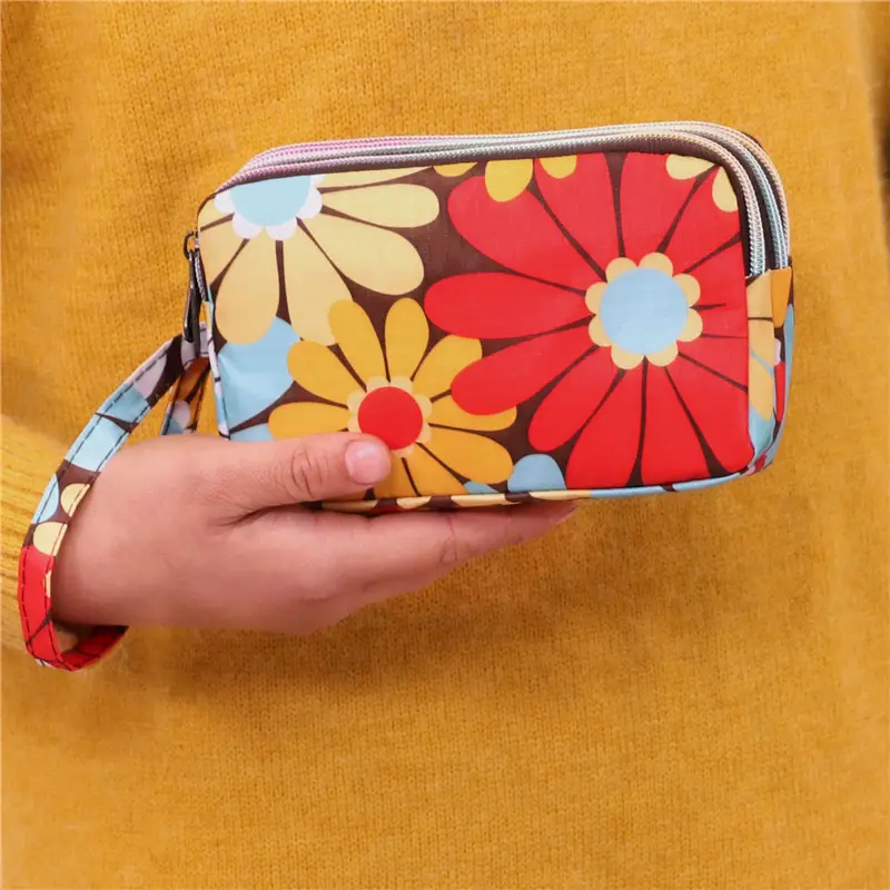 Clutch Bag for Women 2025 New Korean Style Coin Purse Large Capacity Three-Layer Zipper Long Phone Bag Clutch Wallet Pouch