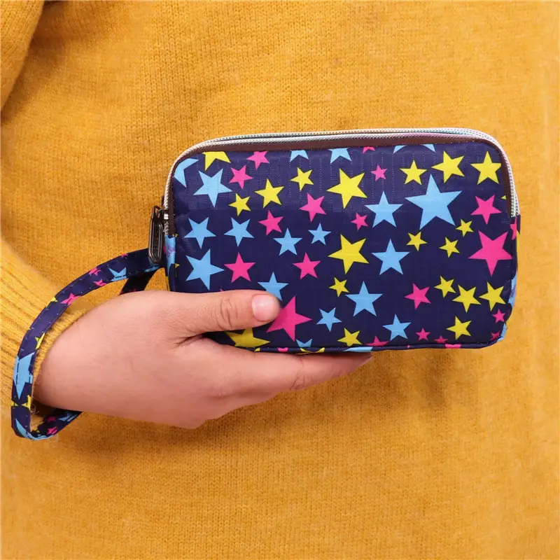 Clutch Bag for Women 2025 New Korean Style Coin Purse Large Capacity Three-Layer Zipper Long Phone Bag Clutch Wallet Pouch