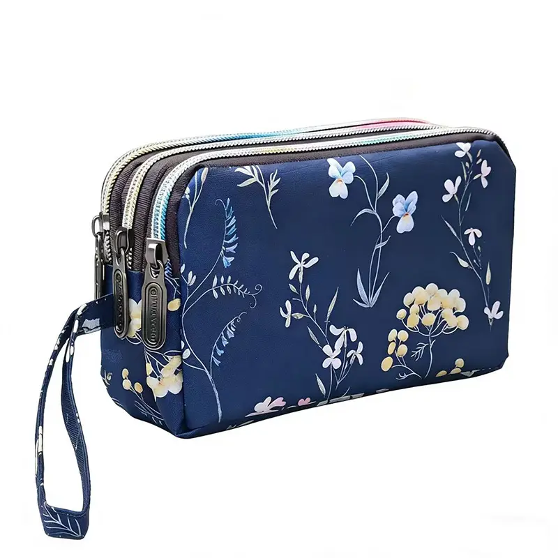 Clutch Bag for Women 2025 New Korean Style Coin Purse Large Capacity Three-Layer Zipper Long Phone Bag Clutch Wallet Pouch