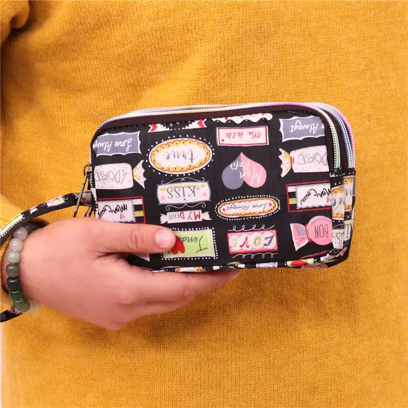 Clutch Bag for Women 2025 New Korean Style Coin Purse Large Capacity Three-Layer Zipper Long Phone Bag Clutch Wallet Pouch