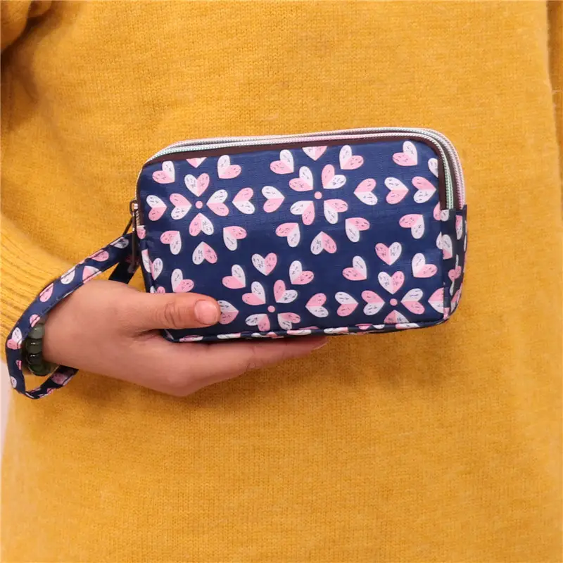 Clutch Bag for Women 2025 New Korean Style Coin Purse Large Capacity Three-Layer Zipper Long Phone Bag Clutch Wallet Pouch