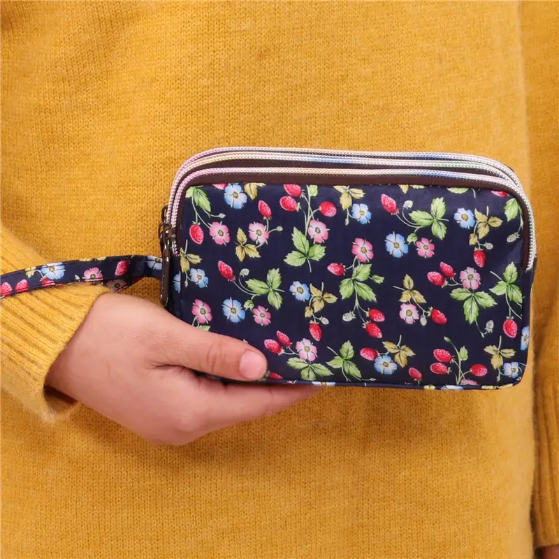 Clutch Bag for Women 2025 New Korean Style Coin Purse Large Capacity Three-Layer Zipper Long Phone Bag Clutch Wallet Pouch