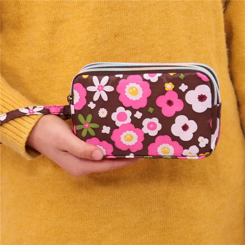 Clutch Bag for Women 2025 New Korean Style Coin Purse Large Capacity Three-Layer Zipper Long Phone Bag Clutch Wallet Pouch