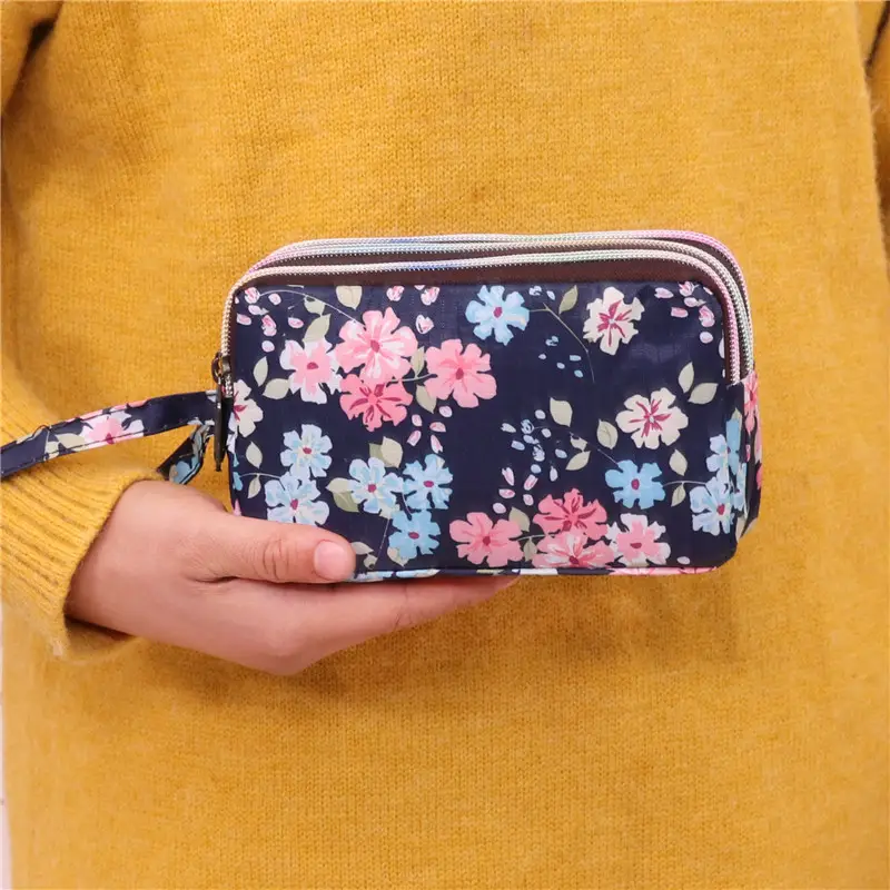 Clutch Bag for Women 2025 New Korean Style Coin Purse Large Capacity Three-Layer Zipper Long Phone Bag Clutch Wallet Pouch