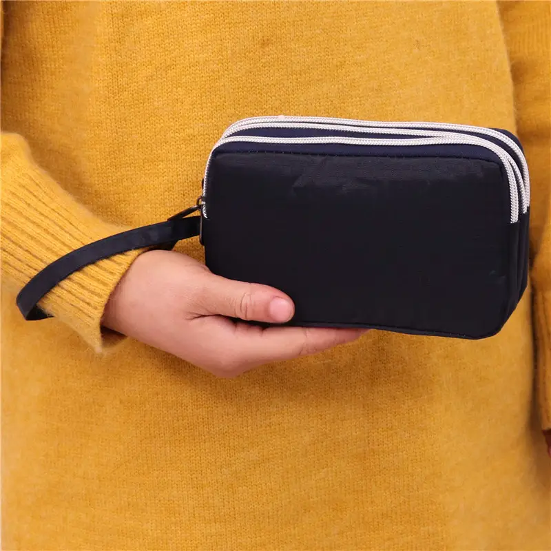 Clutch Bag for Women 2025 New Korean Style Coin Purse Large Capacity Three-Layer Zipper Long Phone Bag Clutch Wallet Pouch