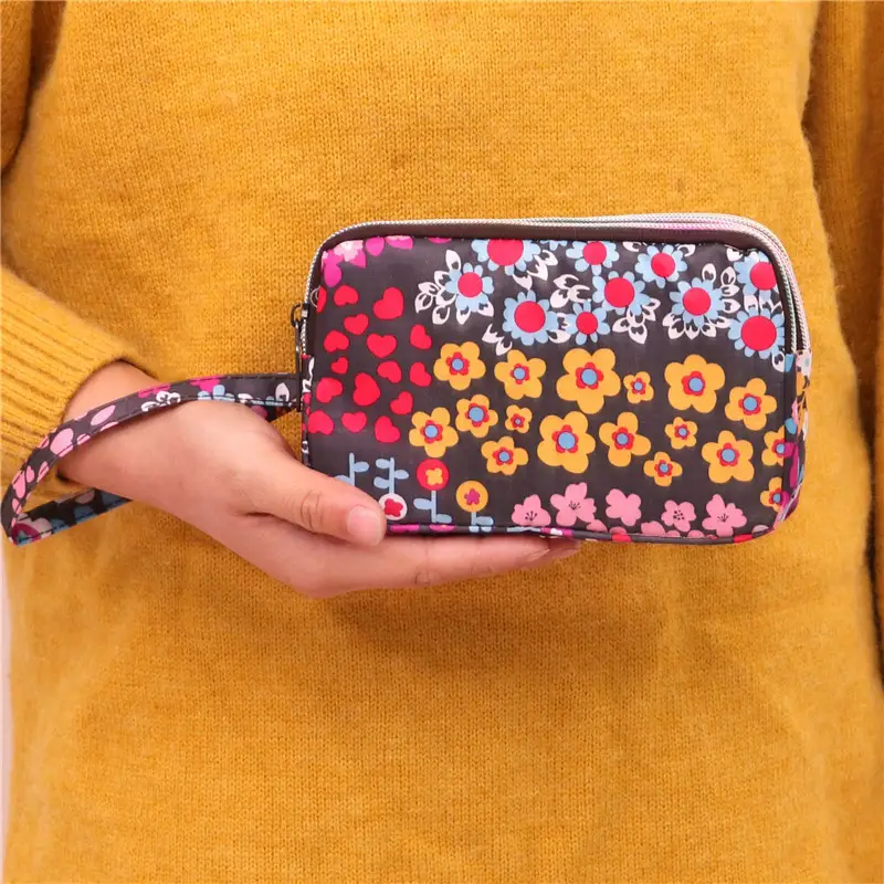 Clutch Bag for Women 2025 New Korean Style Coin Purse Large Capacity Three-Layer Zipper Long Phone Bag Clutch Wallet Pouch