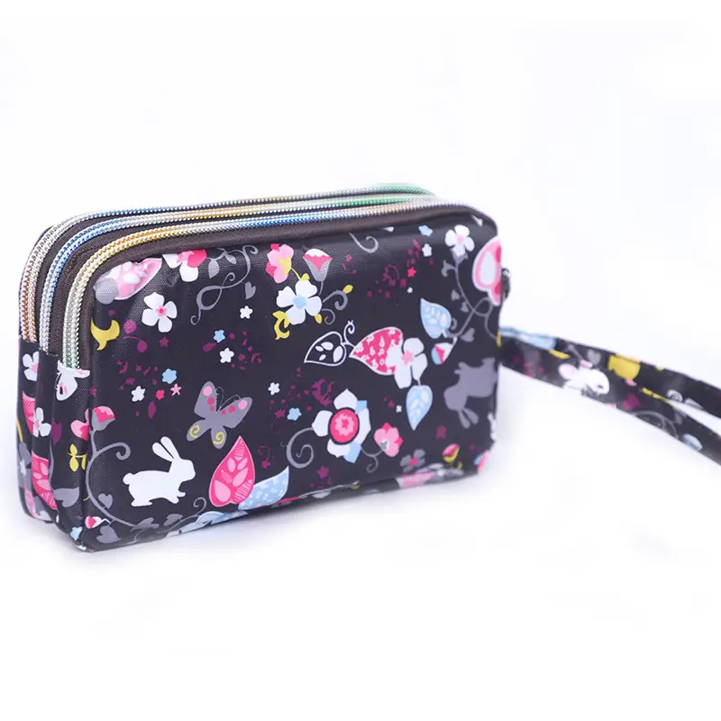 Clutch Bag for Women 2025 New Korean Style Coin Purse Large Capacity Three-Layer Zipper Long Phone Bag Clutch Wallet Pouch