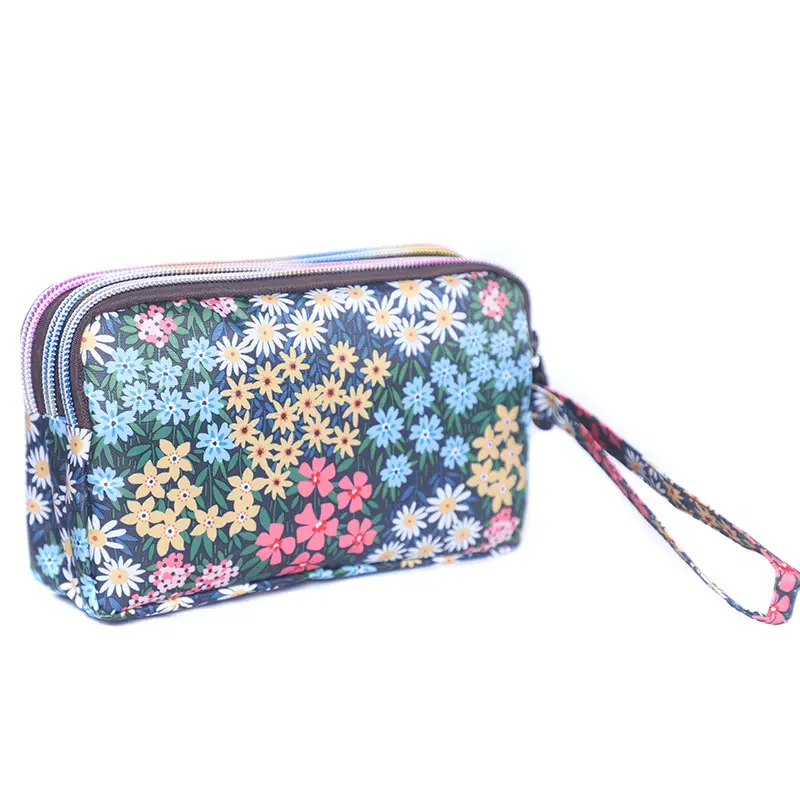 Clutch Bag for Women 2025 New Korean Style Coin Purse Large Capacity Three-Layer Zipper Long Phone Bag Clutch Wallet Pouch