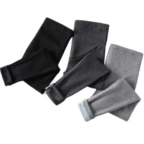 Pregnant Women's Black Fleece Leggings Ankle Length - Image 11