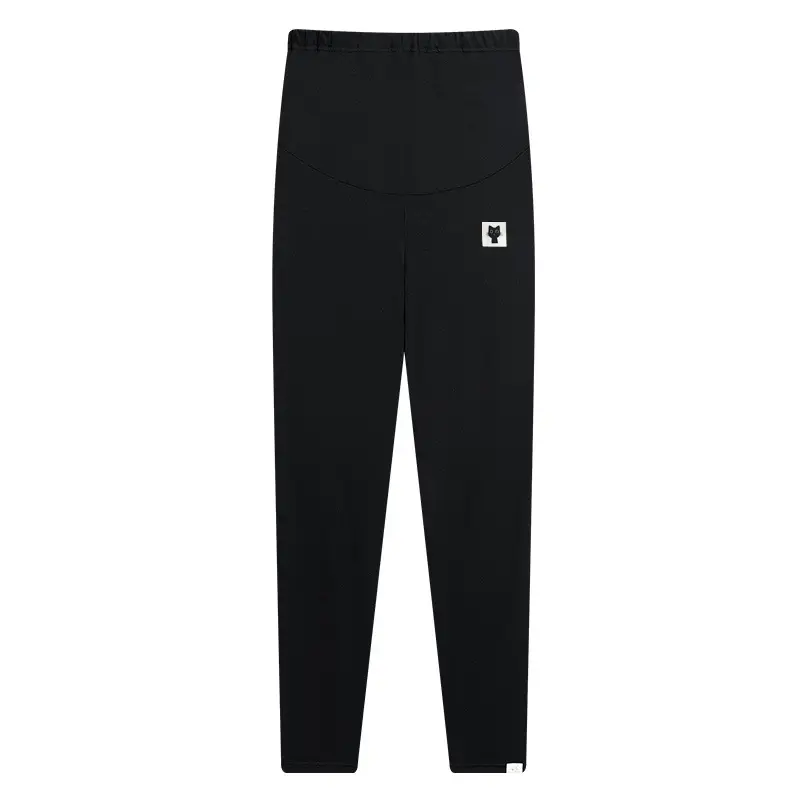 Pregnant Women's Black Fleece Leggings Ankle Length - Image 4