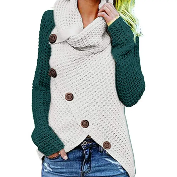 Women's 5-Button Knitted Turtleneck Sweater - Image 28