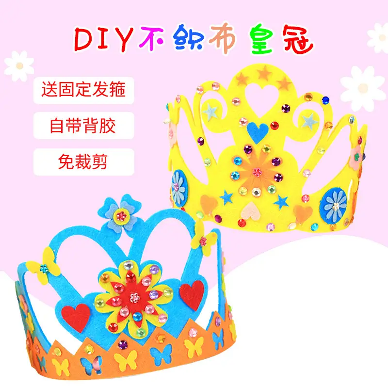 Yellow Crystal Heart Crown Hat for Kids Party Decor - Image 9
