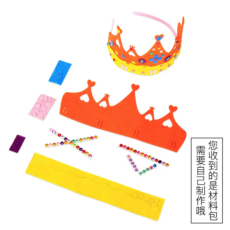 Yellow Crystal Heart Crown Hat for Kids Party Decor - Image 10