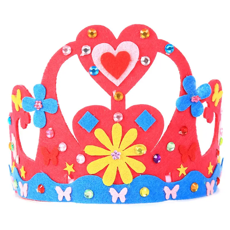 Yellow Crystal Heart Crown Hat for Kids Party Decor - Image 11