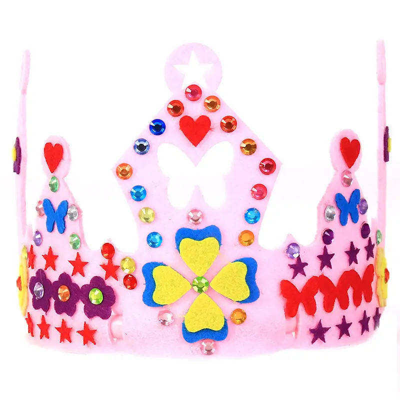 Yellow Crystal Heart Crown Hat for Kids Party Decor - Image 6