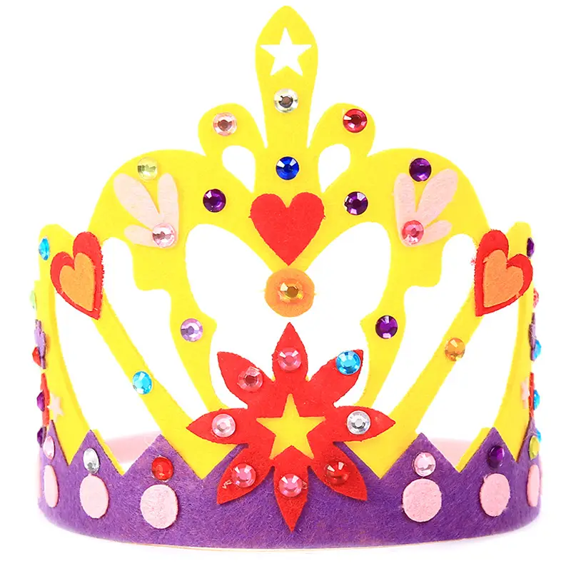 Yellow Crystal Heart Crown Hat for Kids Party Decor - Image 7
