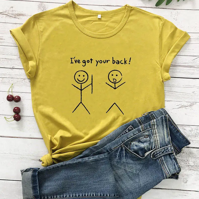 Women Black T-Shirt I'VE GOT YOUR BACK Short Sleeve Wholesale - Image 10