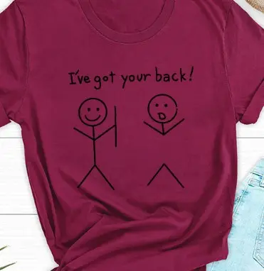 Women Black T-Shirt I'VE GOT YOUR BACK Short Sleeve Wholesale - Image 13