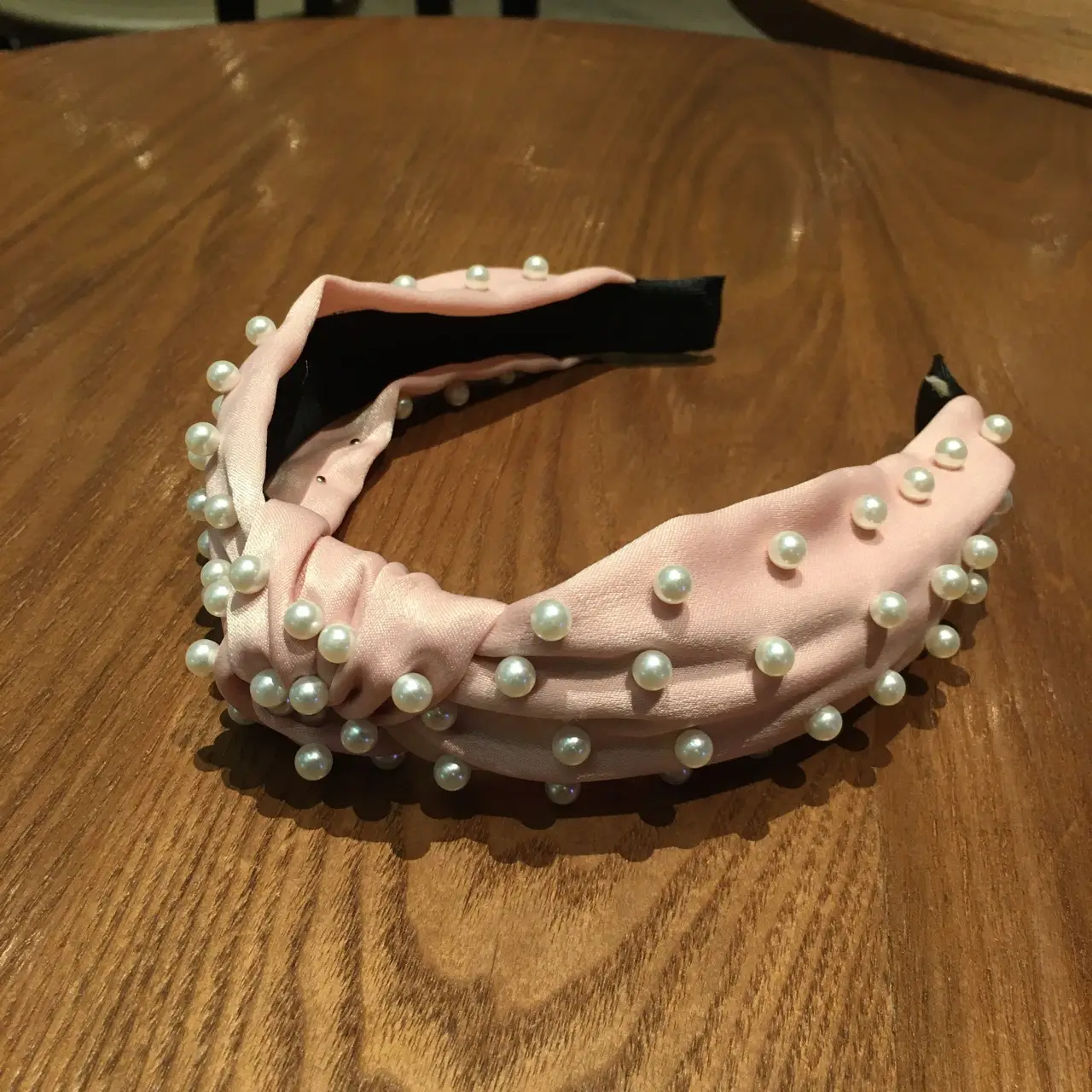 Korean Style Pearl Knotted Headband with White Beads — feature 11