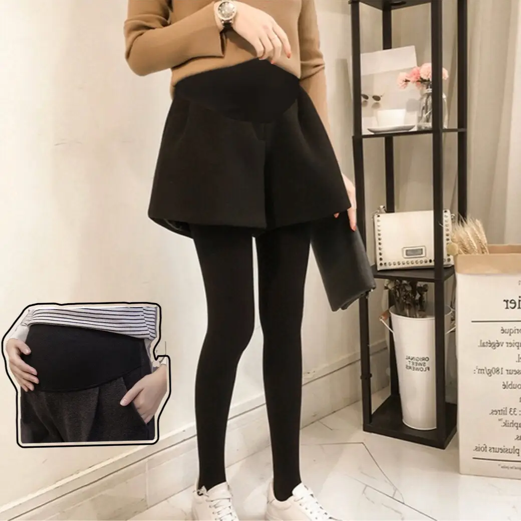 Maternity Belly Support Pants Woolen Shorts Boot Socks