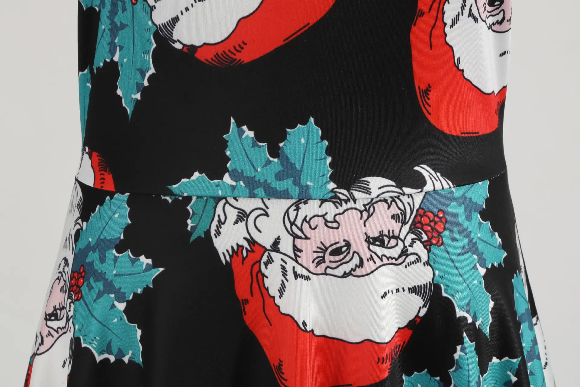 2019 Christmas Half Sleeve Vintage Printed A-Line Dress — feature 7