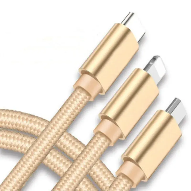 3m Braided Gold Charging Cable for Mobile Phones - Image 4