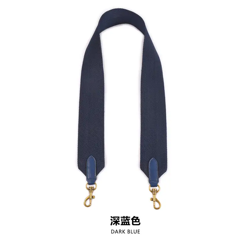 Dark Blue Canvas Backpack with Wide Shoulder Strap - Image 2