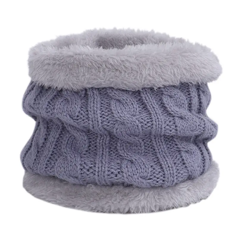 Winter Kidsren's Scarf Hat Two-Piece Set Pom-Pom Baby Baby Knitted Hat Warm Wool Fleece-Lined Thickeneded Neck Cover