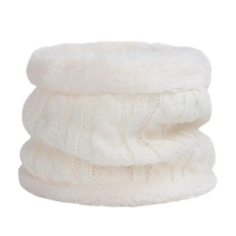 Winter Kidsren's Scarf Hat Two-Piece Set Pom-Pom Baby Baby Knitted Hat Warm Wool Fleece-Lined Thickeneded Neck Cover