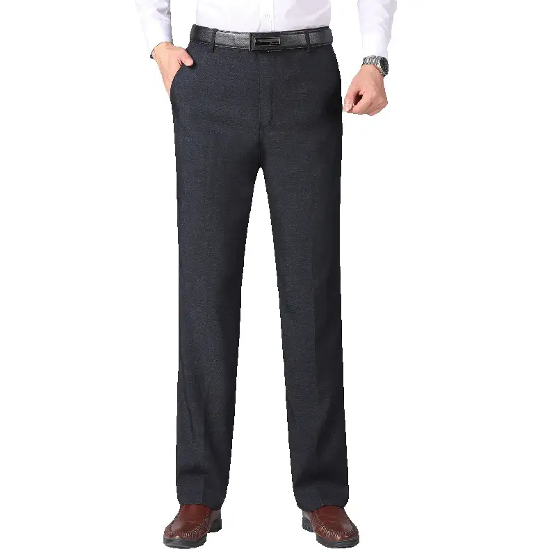 Middle-aged Men's Black Thick Casual Pants - Image 7