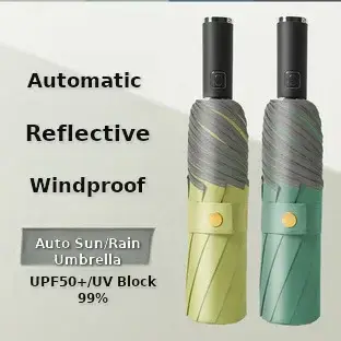 Mini Pocket Folding Rain Umbrella Black 8-Bone Design — feature 1
